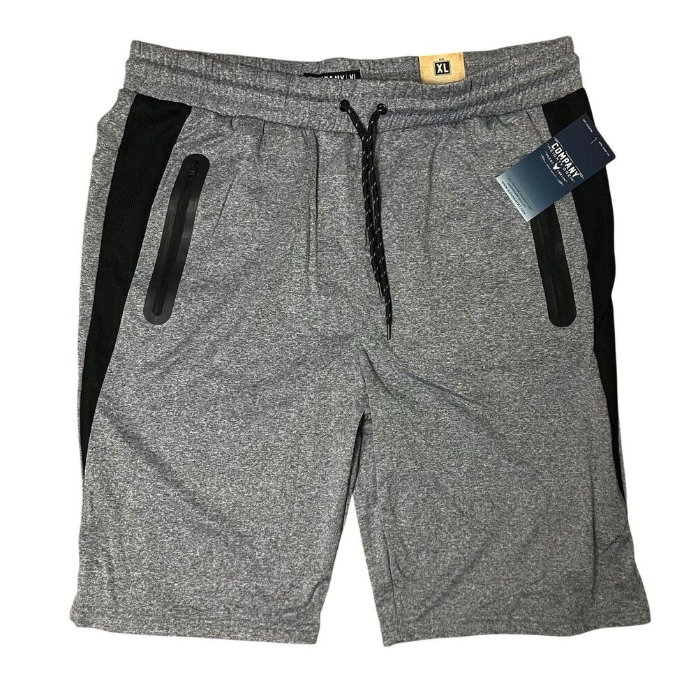 Company 81 Shorts‎ Mens XL Grey Polyester Drawstring Zip Pockets Casual C10KB223